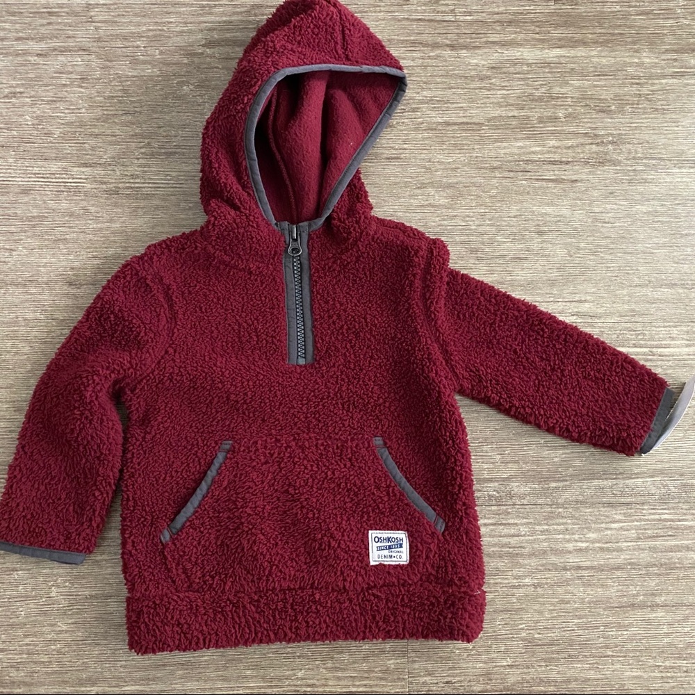 28. OshKosh Boys Hooded Half-Zip Pullover Sweatshirt